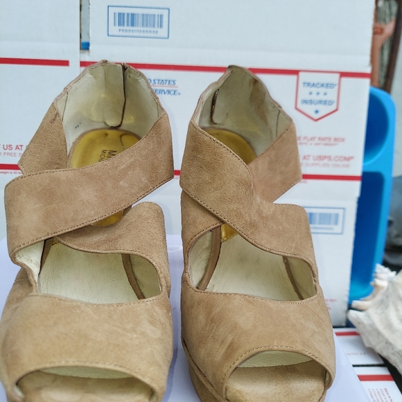 MICHAEL Michael Kors Dune sz 9.5 ELENA Cross Strap Platform Heels - Picture 8 of 13